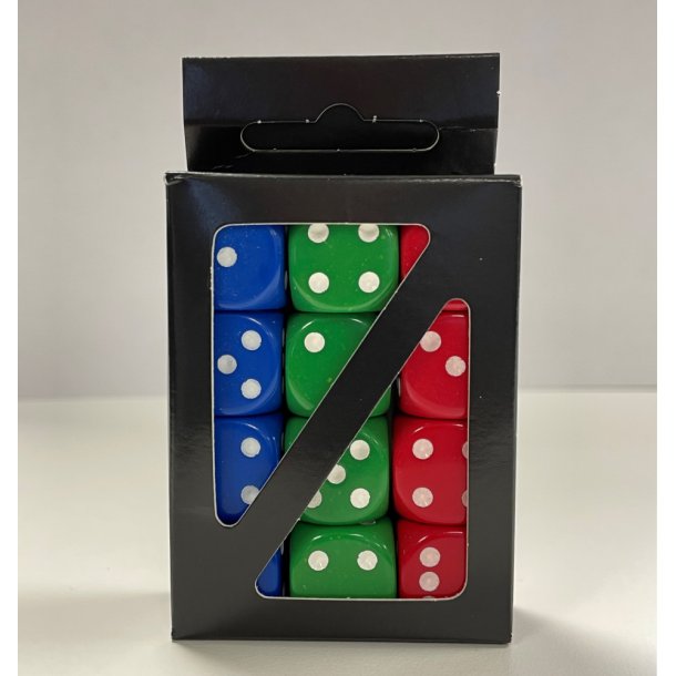 Terninger flerfarvede (12 stk.)