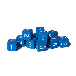 Terning 6 sidet med tal (12 stk.)