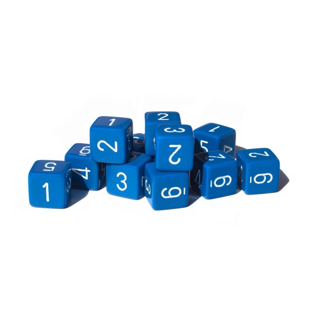 Terning 6 sidet med tal (12 stk.)