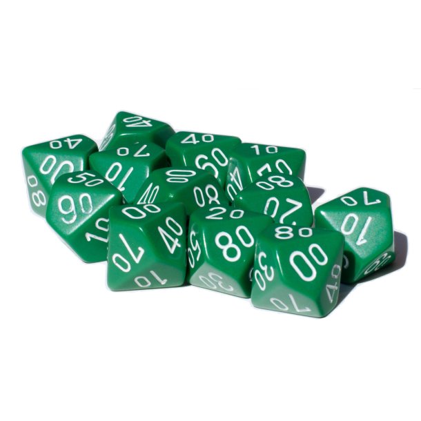 Terning 10-sidet m/10-tabel (12 stk.)