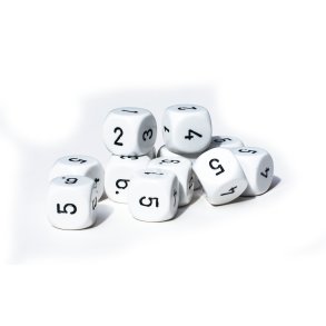 Terning 22 mm m/tal 1-6 (12 stk.)