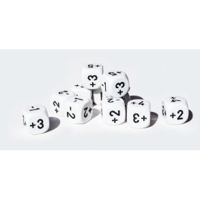 Terning m/+ og - 1-5 (12 stk.)