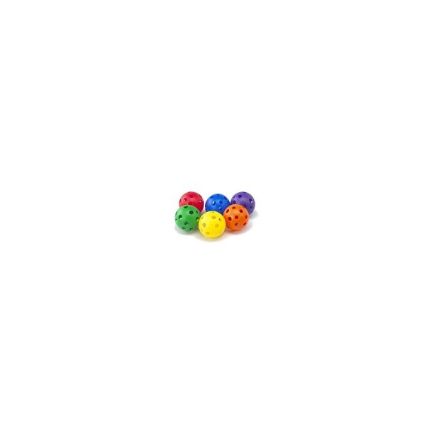 Bolde med huller 7,2 cm. 6 farver (6stk)