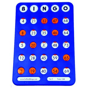 Bingoplade plast med sliders