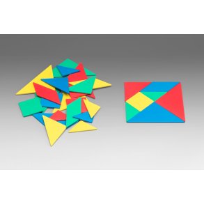 Tangram i Re-plast 4 farver