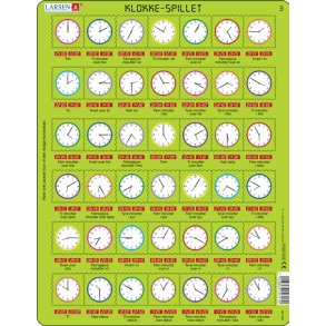 Klokken pusle 36,5 x 28,5 cm.