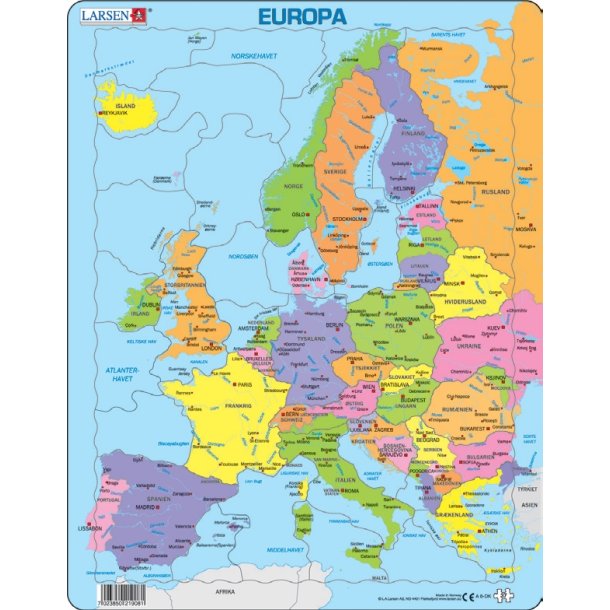 Europa pusle 36,5 x 28,5 cm.