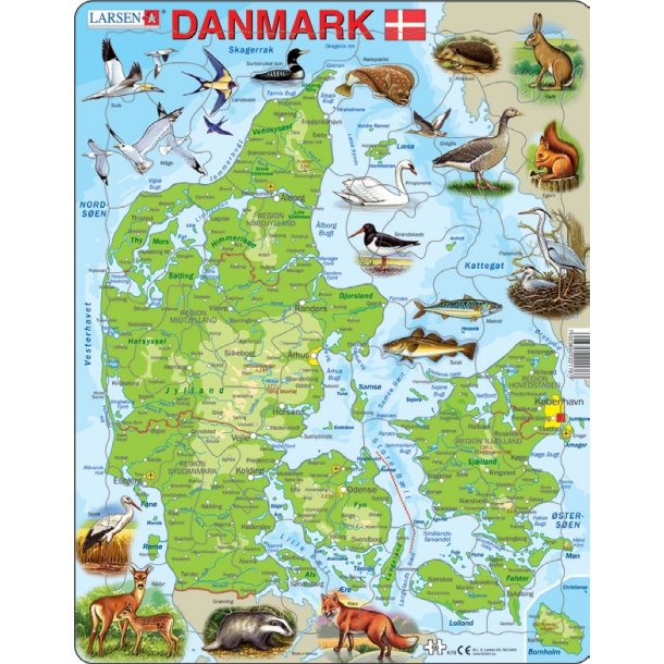 Danmark pusle 36,5 x 28,5 cm.