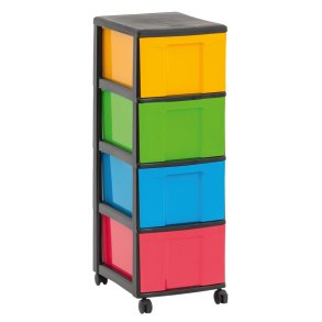 Reol med 4 store skuffer