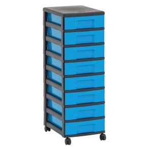 Reol med 8 sm skuffer