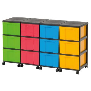 Reol med 12 store skuffer