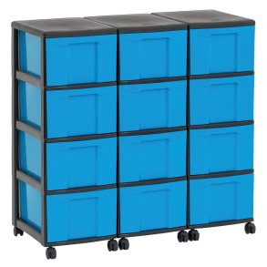 Reol med 12 store skuffer