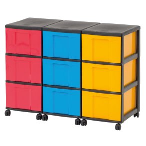 Reol med 9 store skuffer