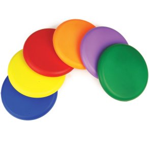 Frisbees blde i klare farver 21cm. (6)