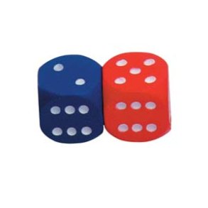 Terning med prikker 1 - 6 (2)