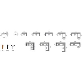 Bella sofa 2 pers stof