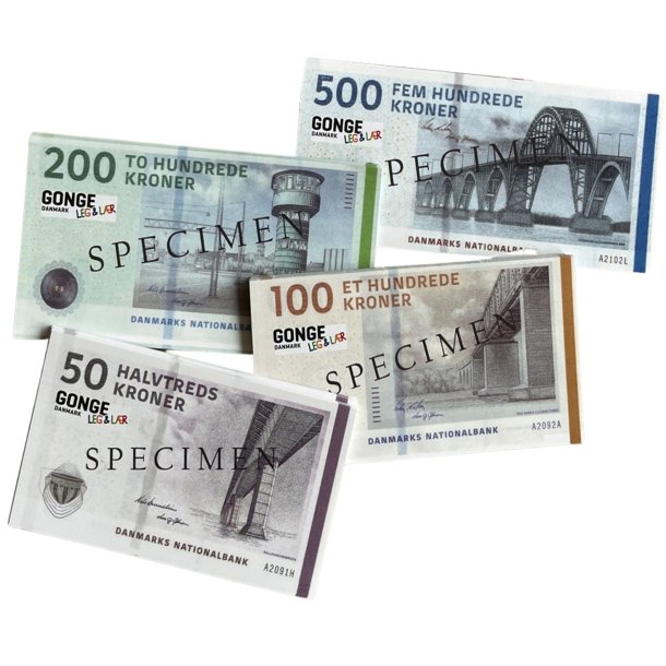 Pengesedler danske (100 stk.) i pose